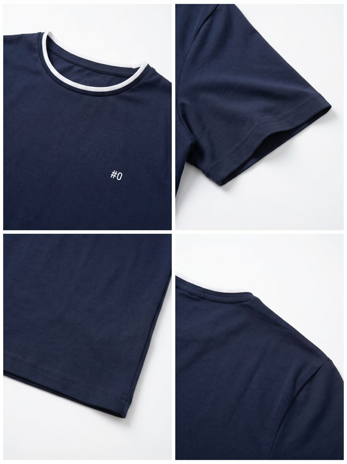 假兩件撞⾊領 | 男⼠立體極簡輕量速乾運動短袖 T 恤